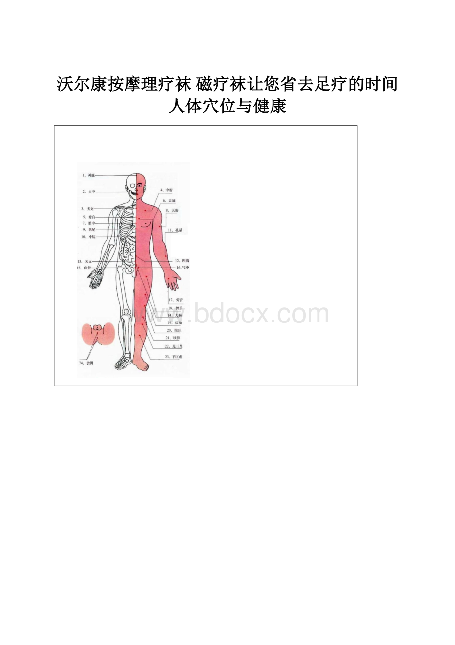 沃尔康按摩理疗袜 磁疗袜让您省去足疗的时间人体穴位与健康.docx_第1页