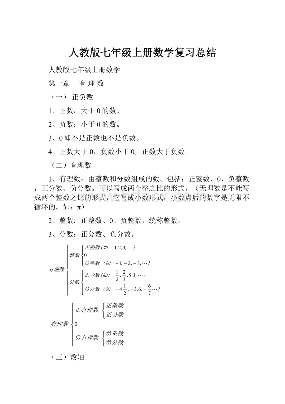 人教版七年级上册数学复习总结.docx