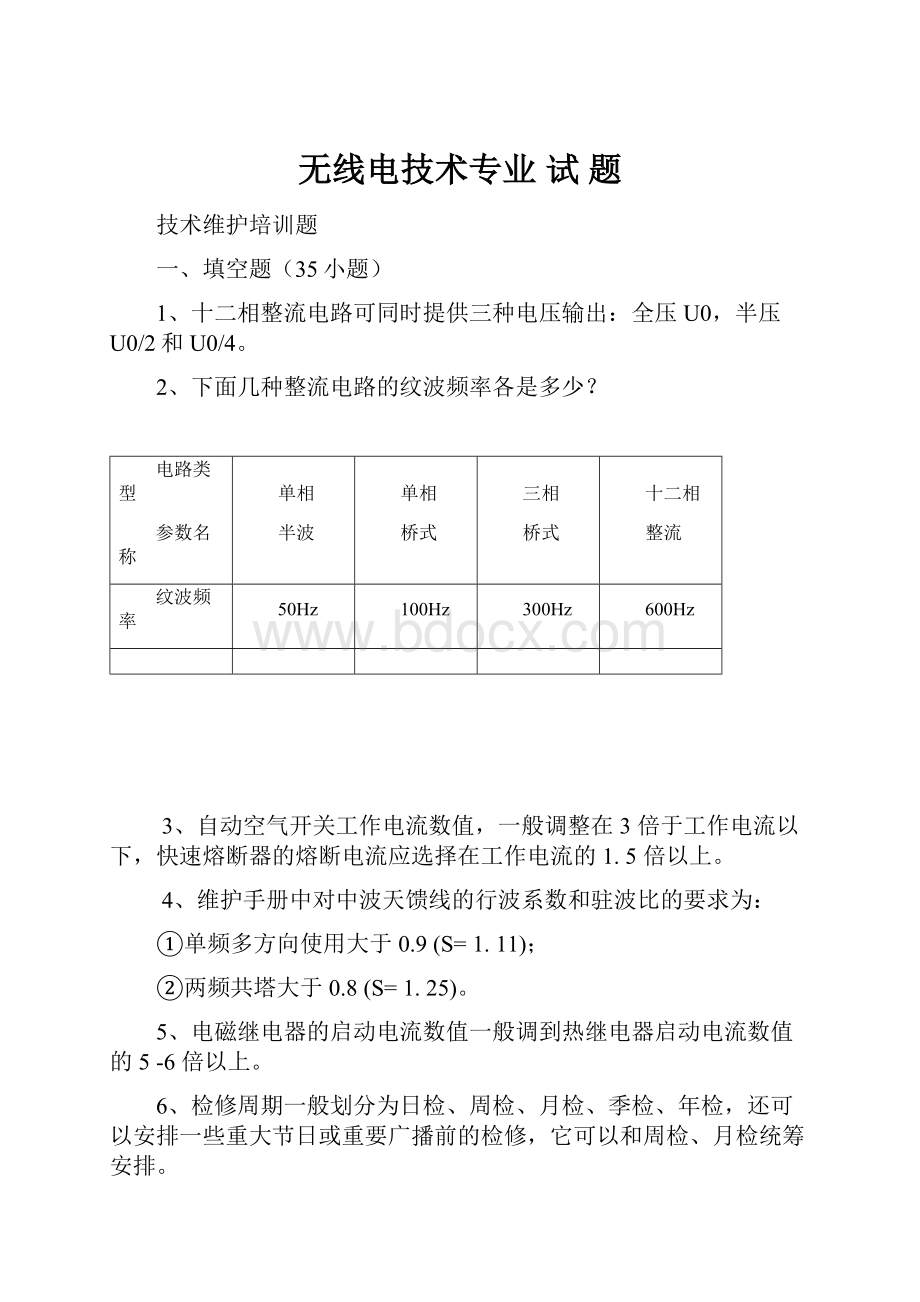 无线电技术专业 试 题.docx_第1页