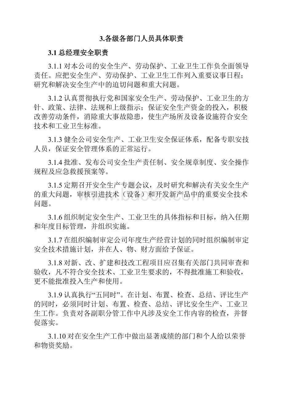 精选完整大型企业安全生产责任制度及职责明确方案制定.docx_第2页