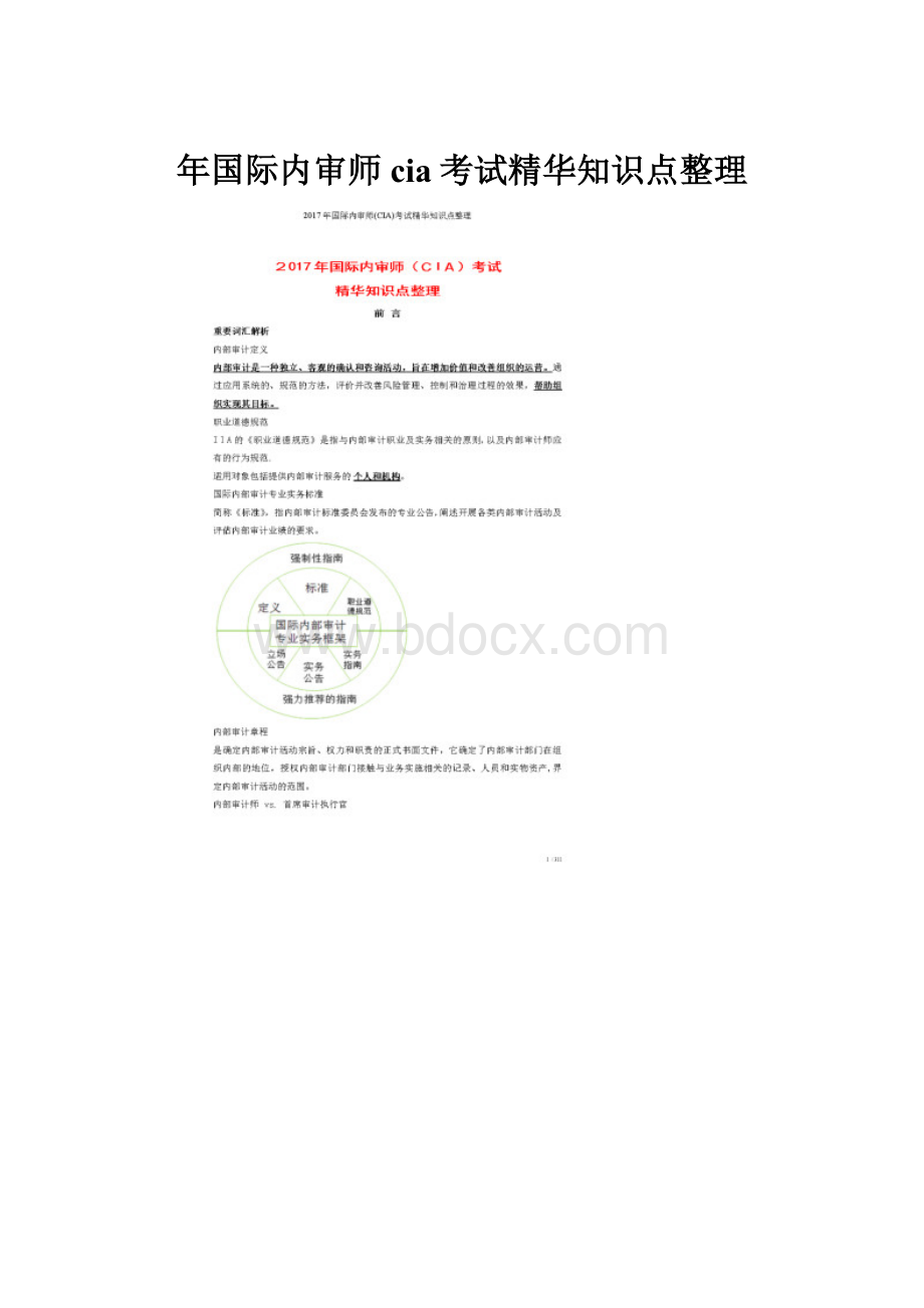 年国际内审师cia考试精华知识点整理.docx