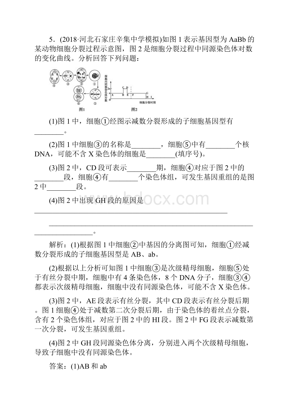 学年 人教版必修2 减数分裂和受精作用 作业 1.docx_第3页