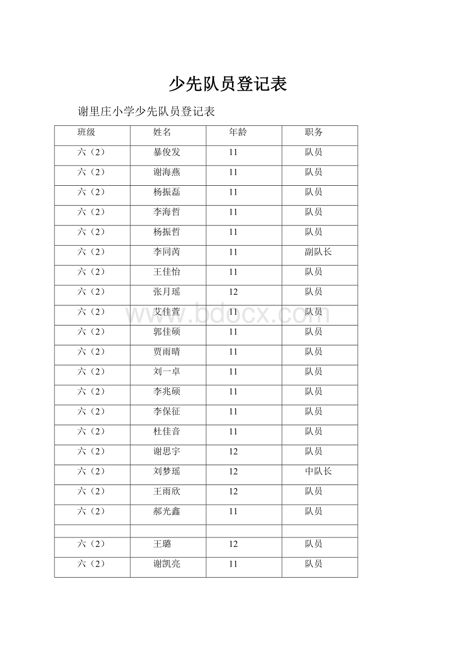 少先队员登记表.docx_第1页