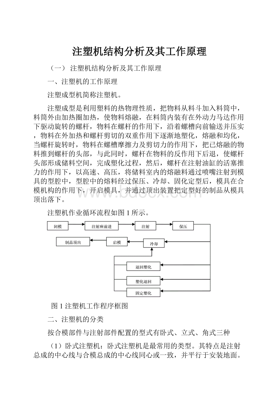 注塑机结构分析及其工作原理.docx_第1页