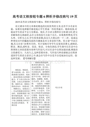 高考语文核按钮专题6辨析并修改病句19页.docx