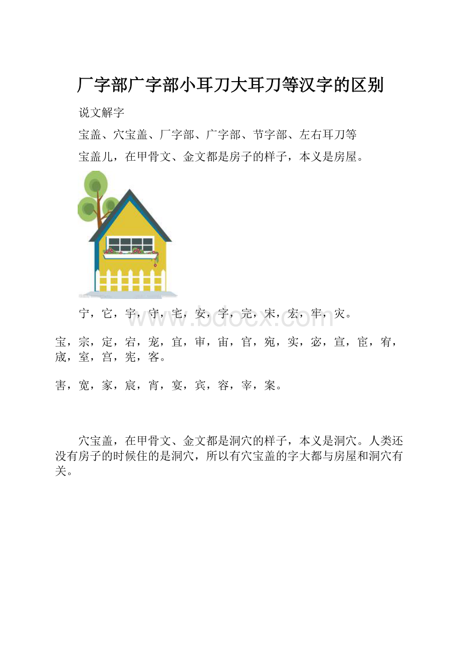 厂字部广字部小耳刀大耳刀等汉字的区别.docx_第1页