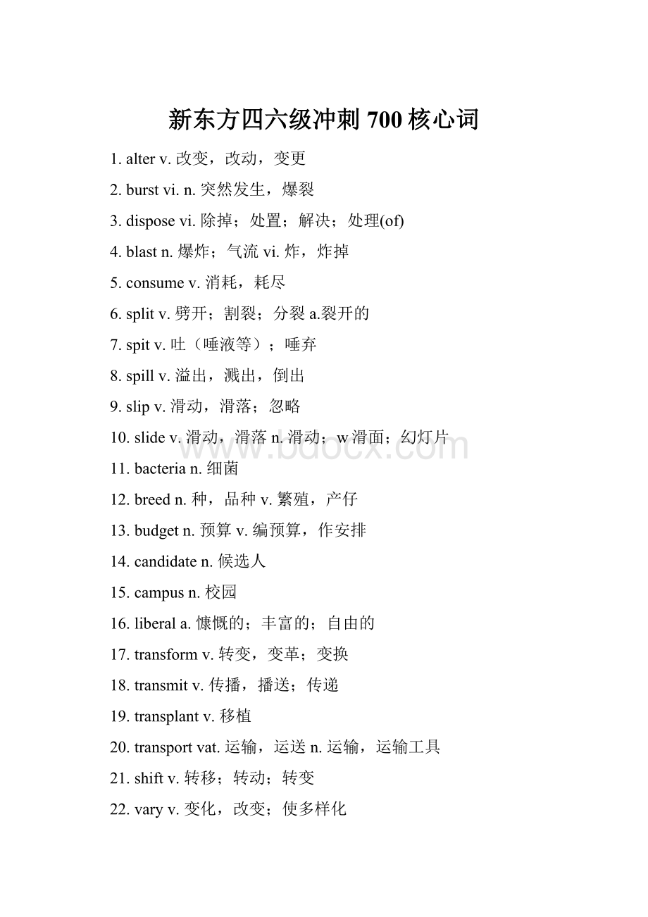 新东方四六级冲刺700核心词.docx_第1页