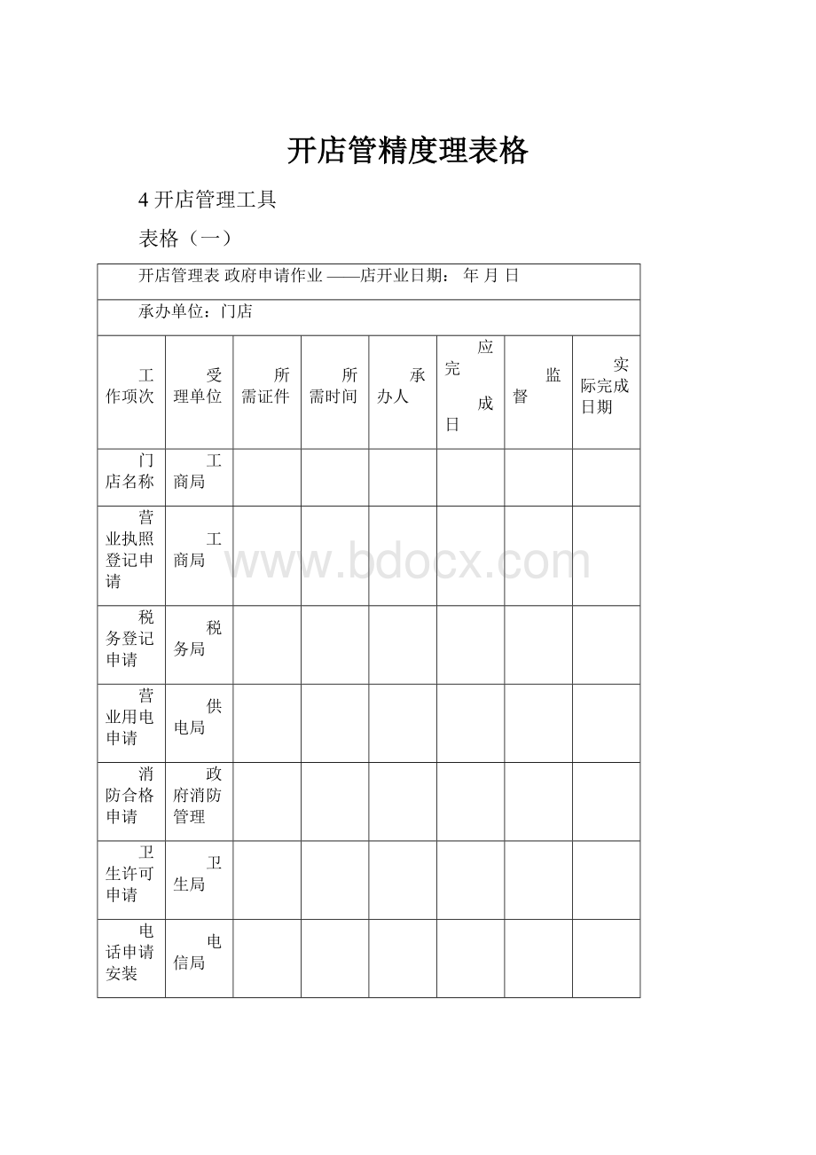 开店管精度理表格.docx