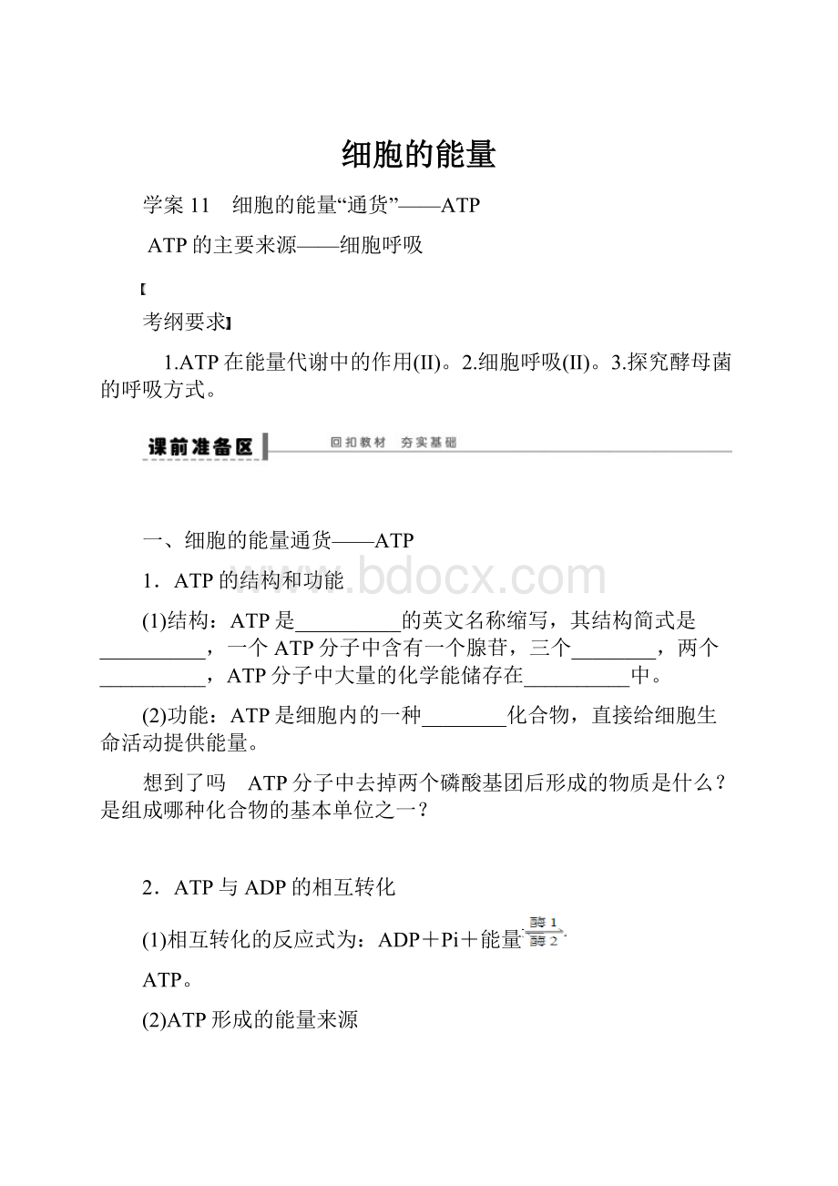 细胞的能量.docx_第1页