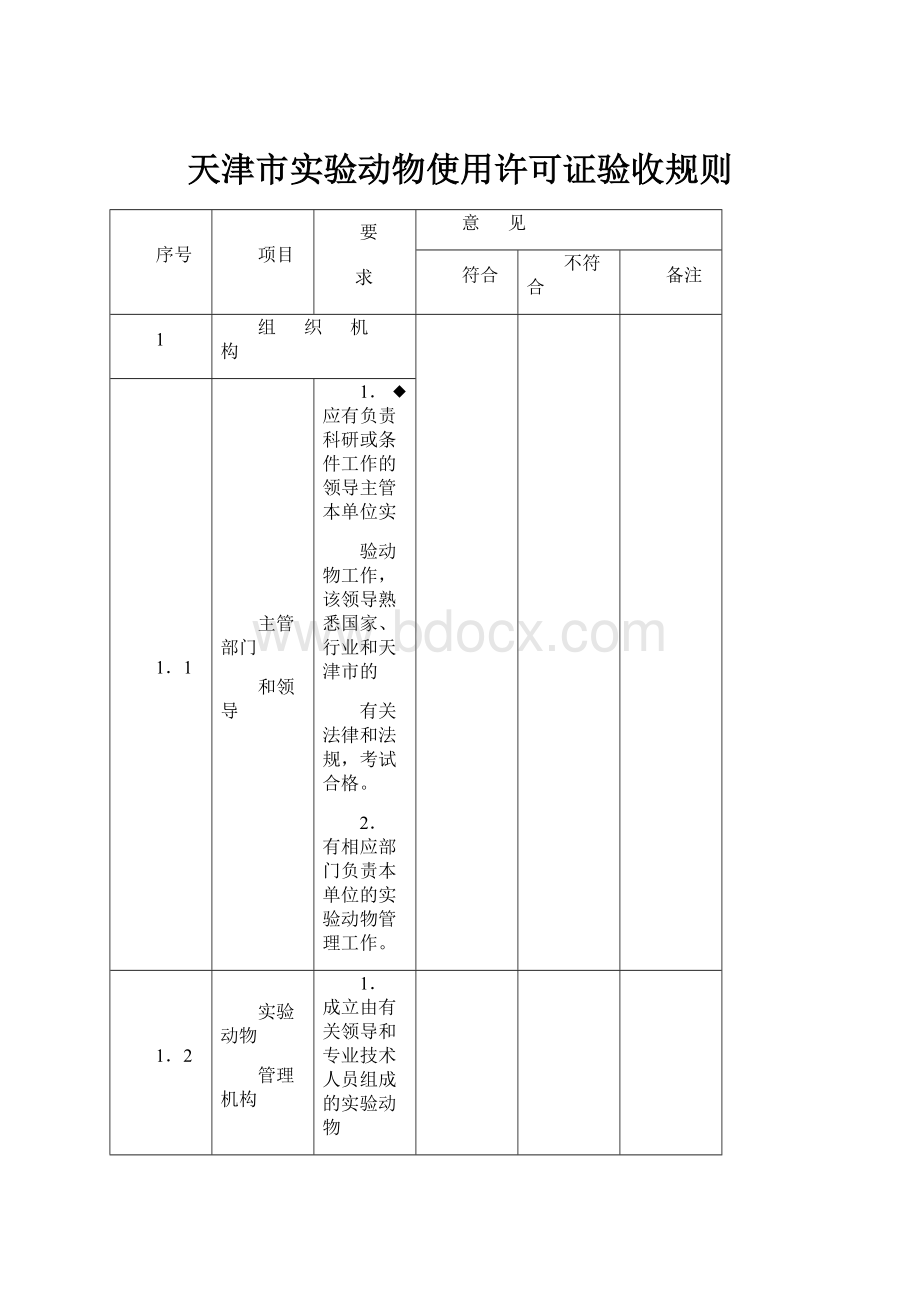 天津市实验动物使用许可证验收规则.docx