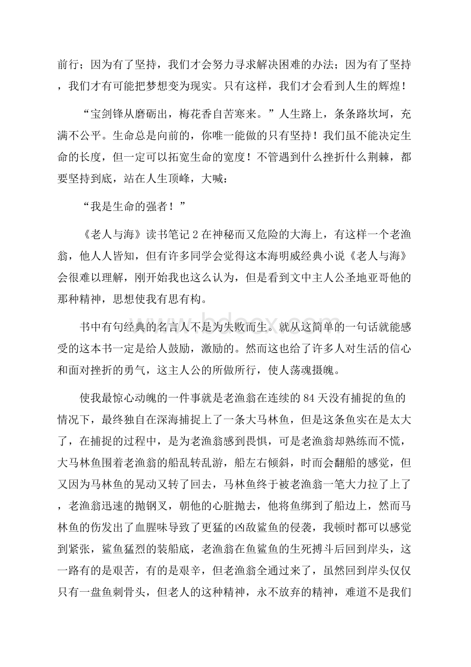 《老人与海》读书笔记4篇.docx_第2页