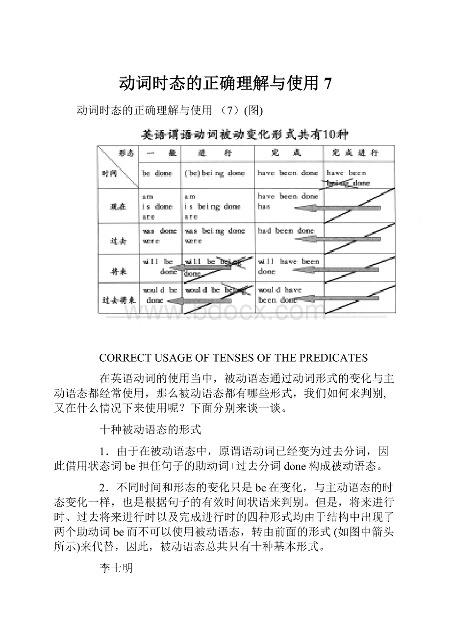 动词时态的正确理解与使用7.docx