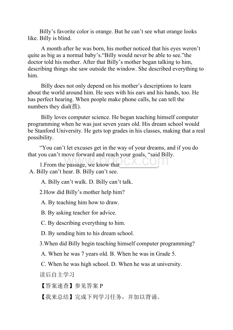 中考英语完形填空与阅读理解复习练习 Unit 2.docx_第3页