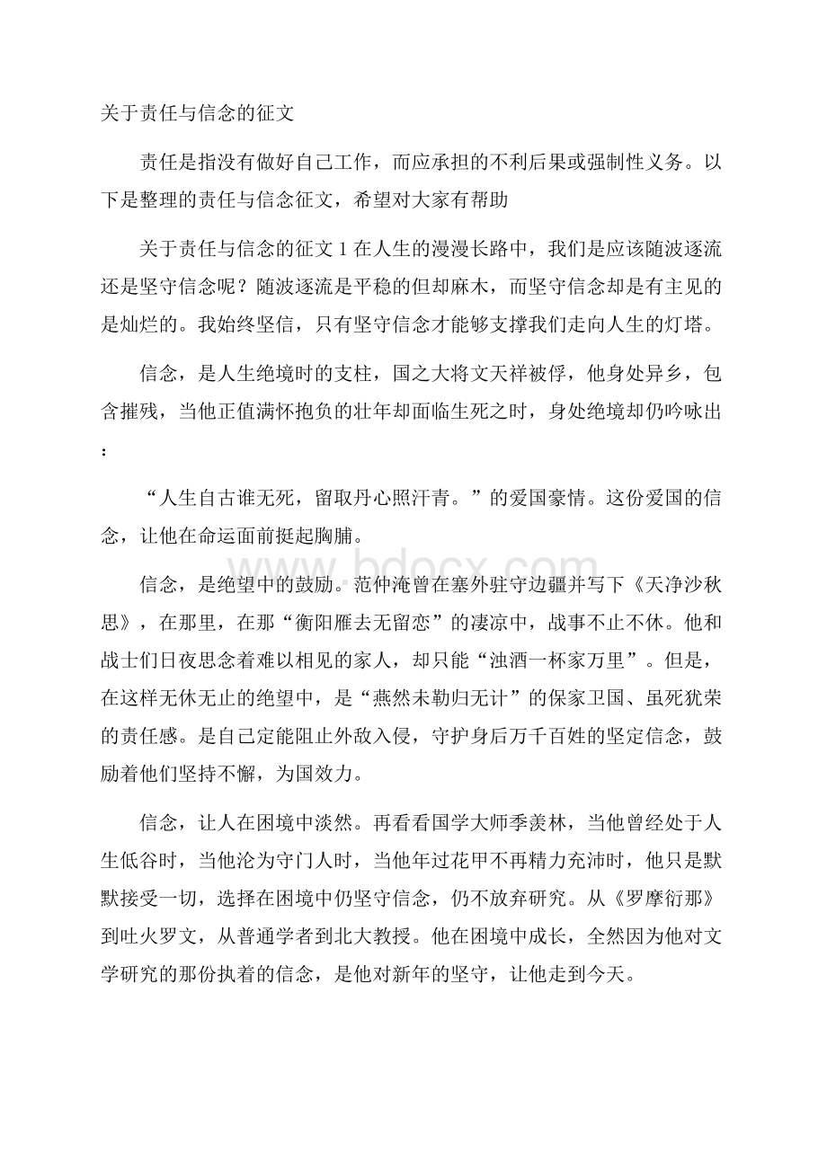 关于责任与信念的征文.docx