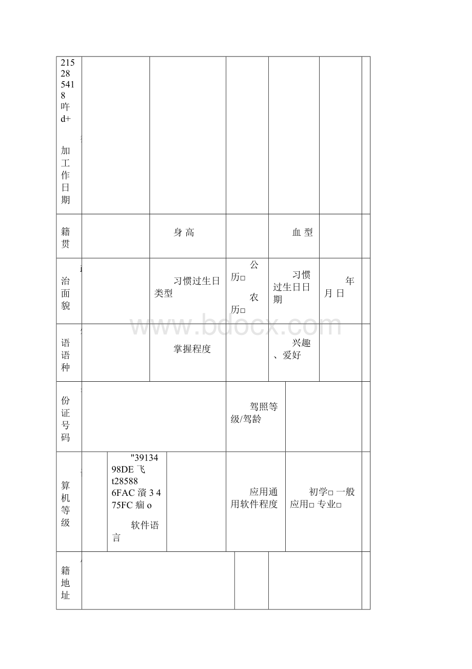 《员工基本信息登记表》.docx_第2页