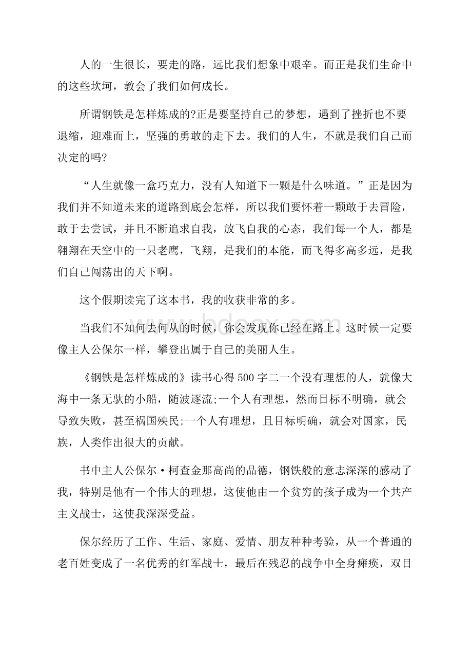 《钢铁是怎样炼成的》读书心得500字七篇.docx_第2页