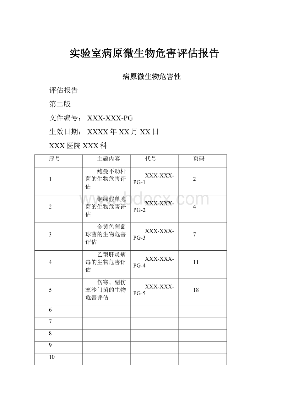 实验室病原微生物危害评估报告.docx