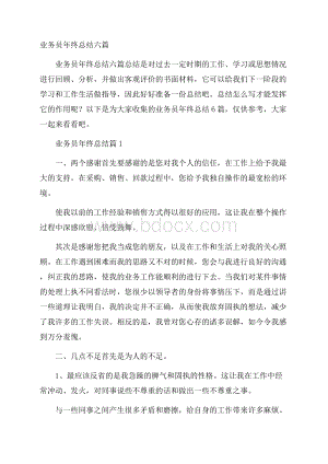 业务员年终总结六篇.docx