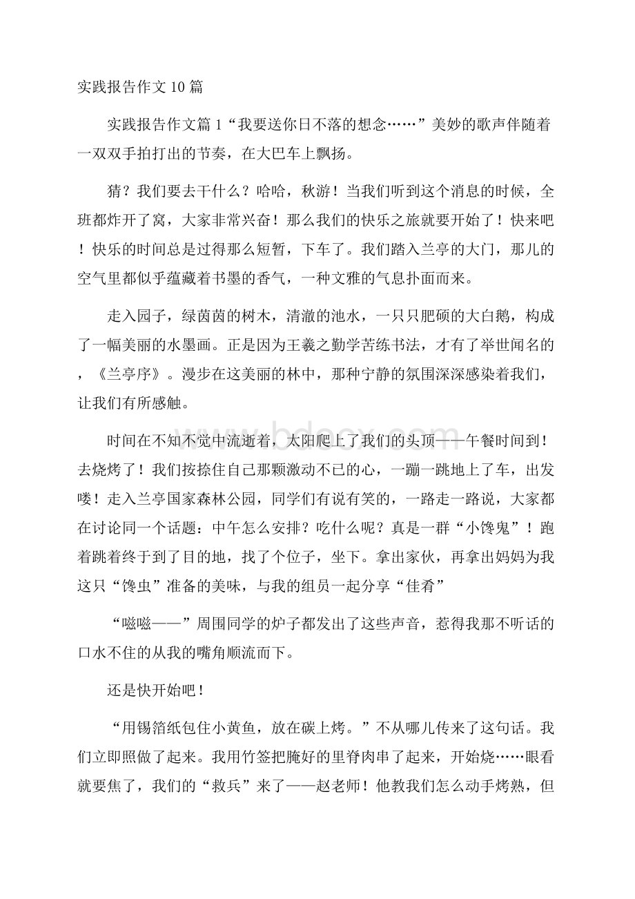 实践报告作文10篇.docx