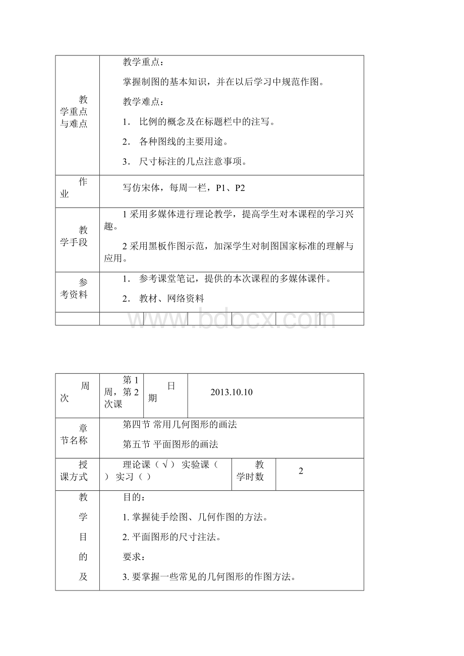 工程制图80学时教案1页教案.docx_第2页