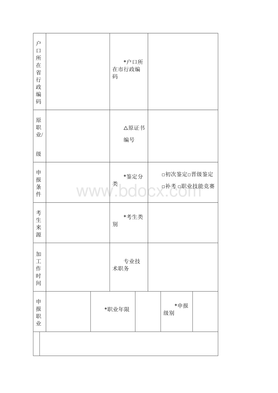 测绘地理信息行业职业技能鉴定申报表.docx_第2页