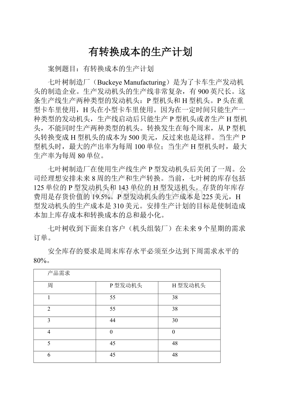 有转换成本的生产计划.docx_第1页