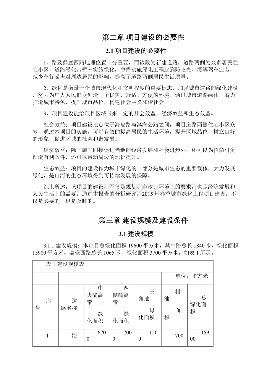 春季城市绿化工程山河绿化带工程项目可行性实施报告.docx_第2页