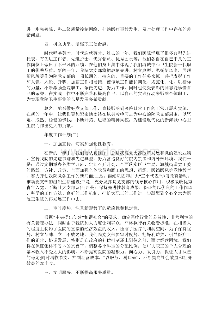 医院党支部的年度工作计划5篇.docx_第2页