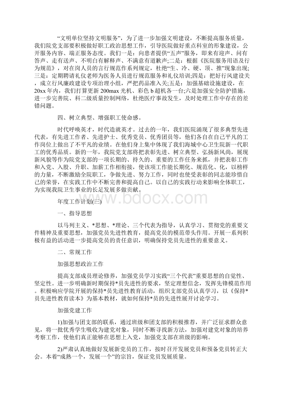 医院党支部的年度工作计划5篇.docx_第3页