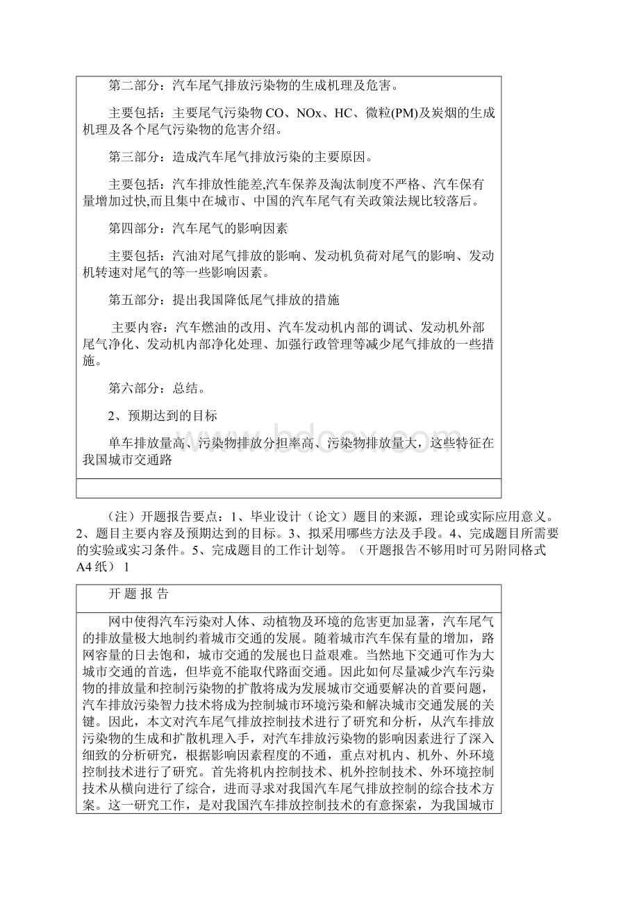 09130汽车尾气排放开题报告.docx_第2页