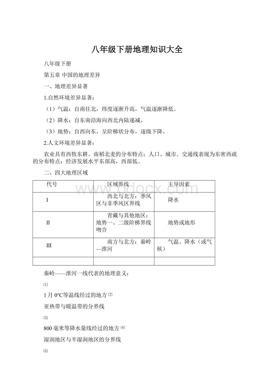 八年级下册地理知识大全.docx_第1页