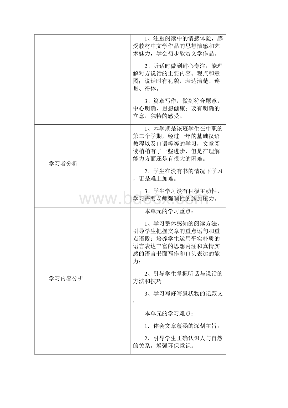 语文第三单元和第三单元过程设计方案.docx_第2页