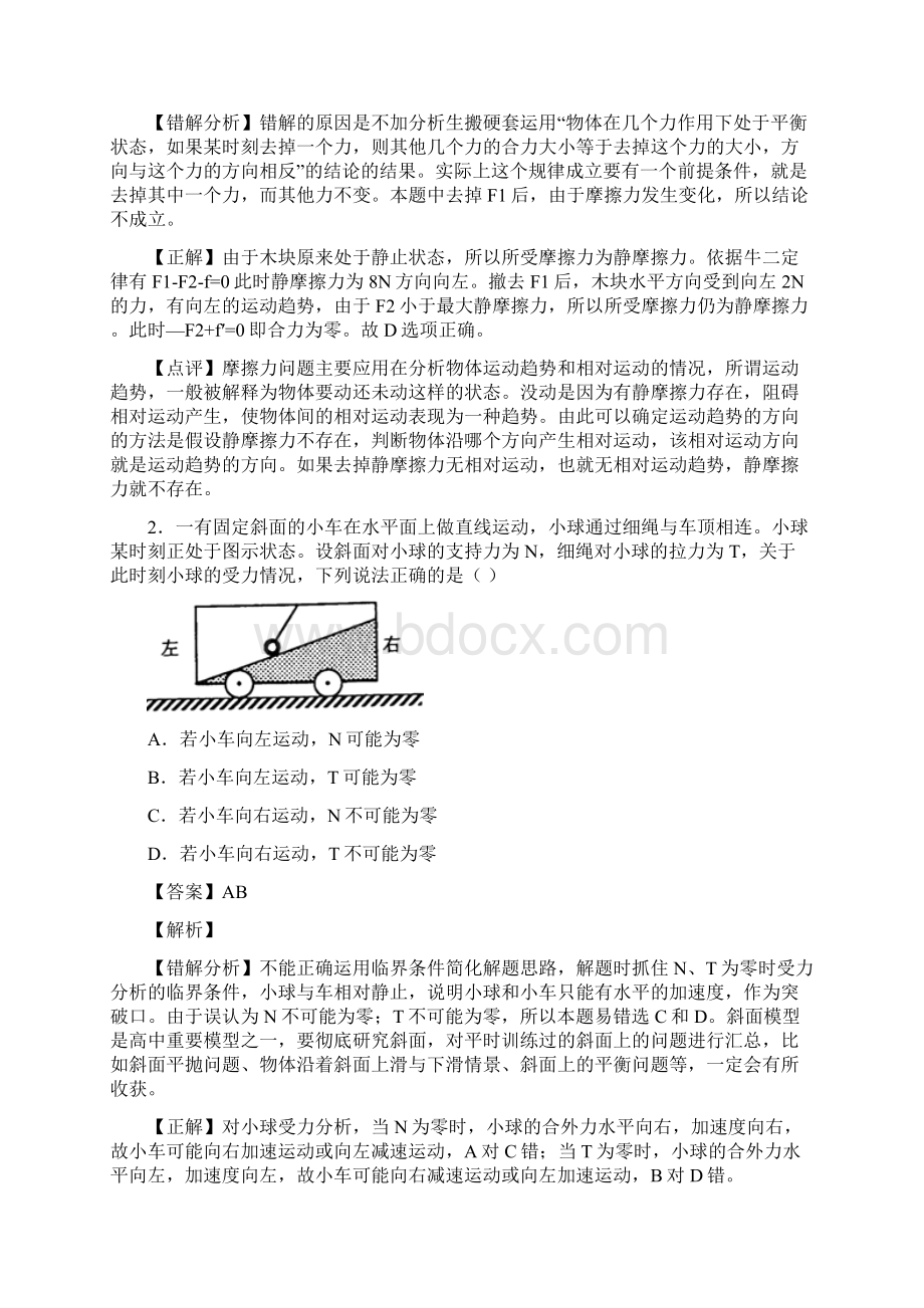 《高考易错题集锦》专题一 牛顿运动定律21题.docx_第2页