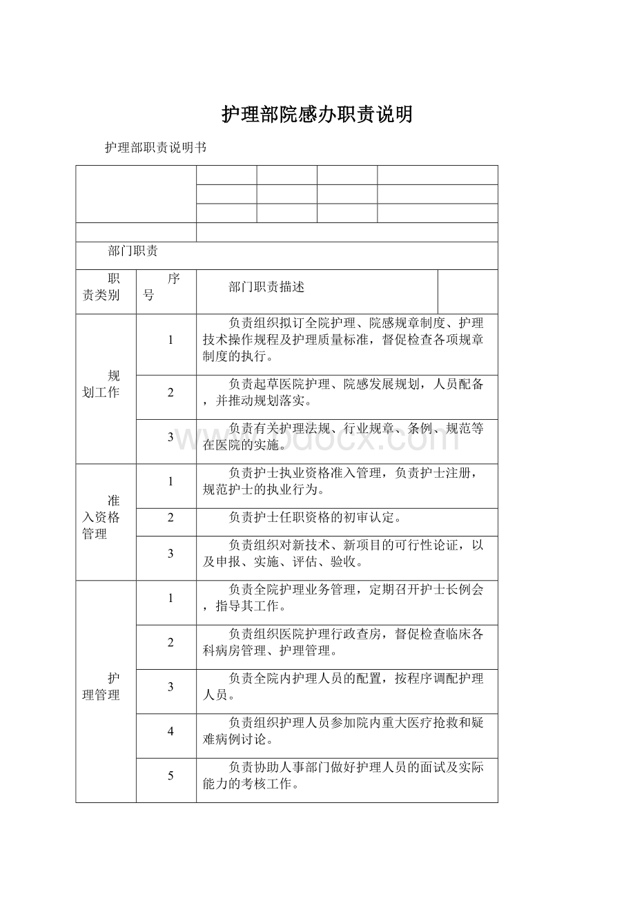 护理部院感办职责说明.docx