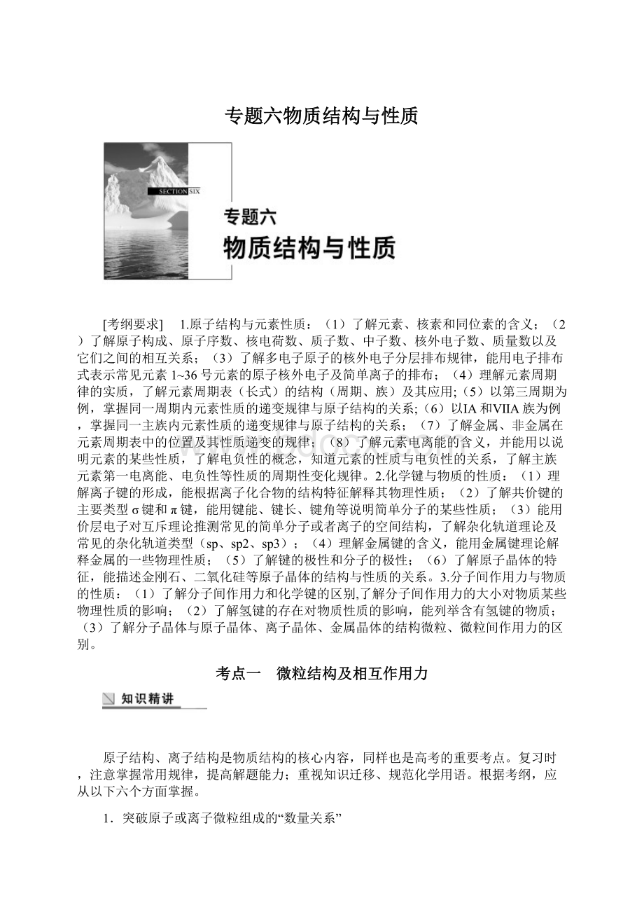 专题六物质结构与性质.docx