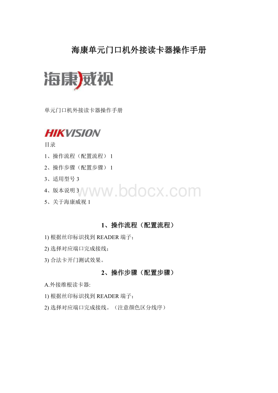 海康单元门口机外接读卡器操作手册.docx_第1页