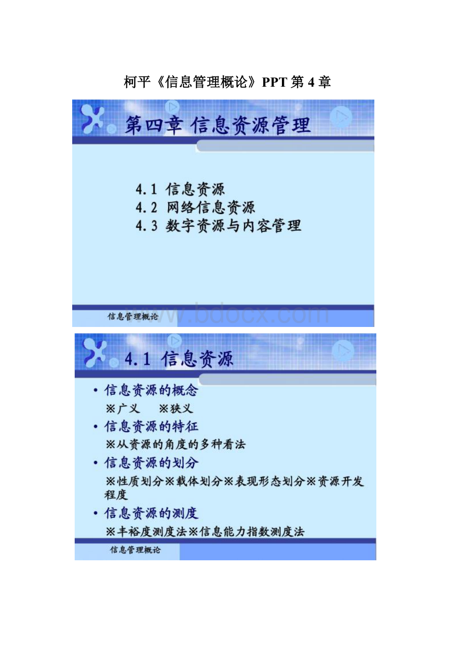 柯平《信息管理概论》PPT第4章.docx