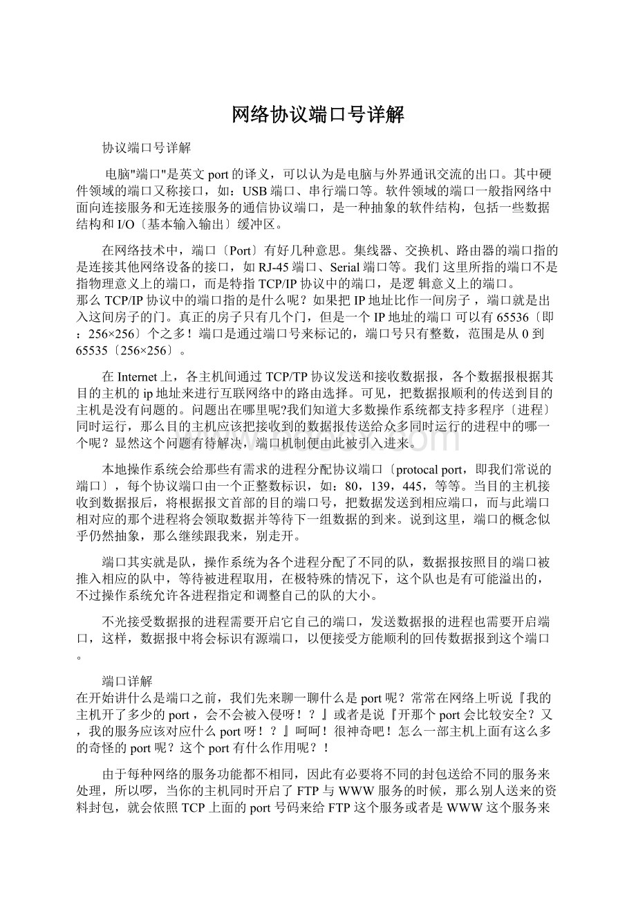 网络协议端口号详解.docx