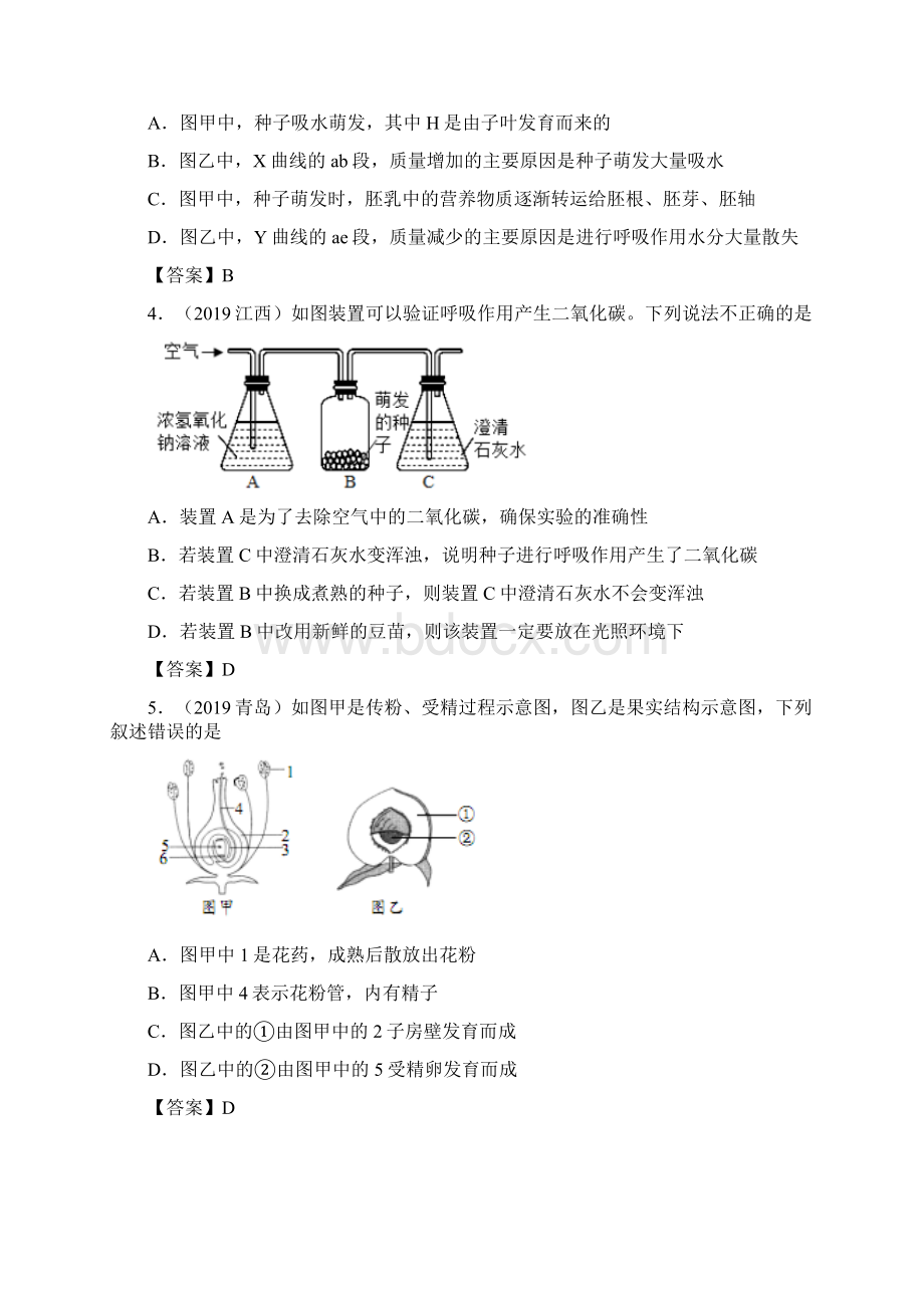 中考生物试题分类汇编生物圈中的绿色植物专题.docx_第2页