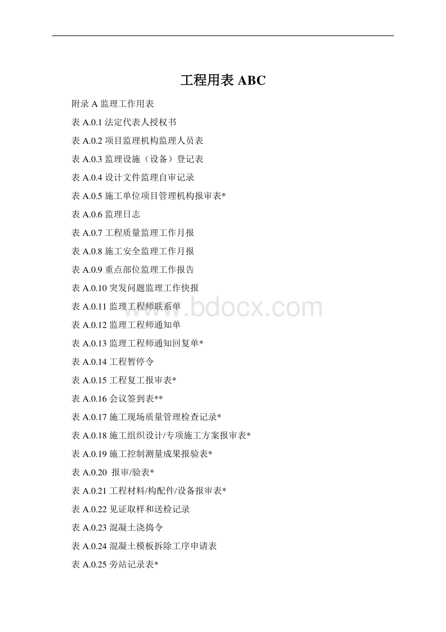 工程用表ABC.docx_第1页