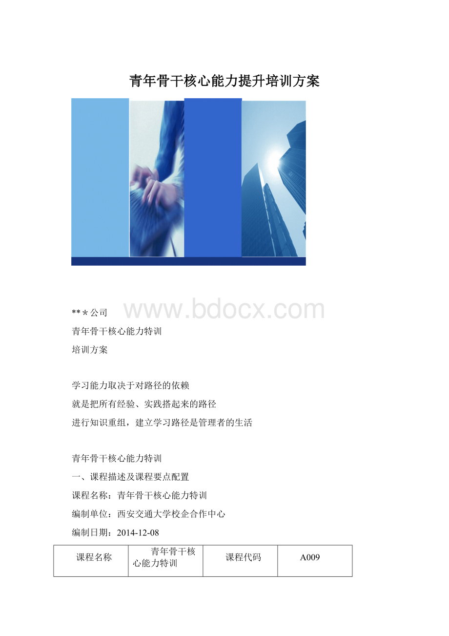 青年骨干核心能力提升培训方案.docx_第1页