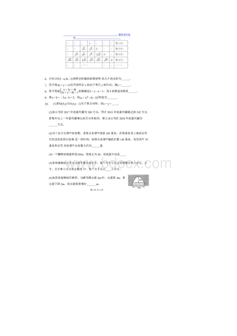 初一年下册数学人教版填空题难题专练及答案.docx_第3页