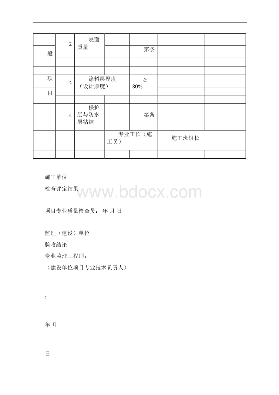 防水涂料检验批质量验收记录表doc.docx_第2页