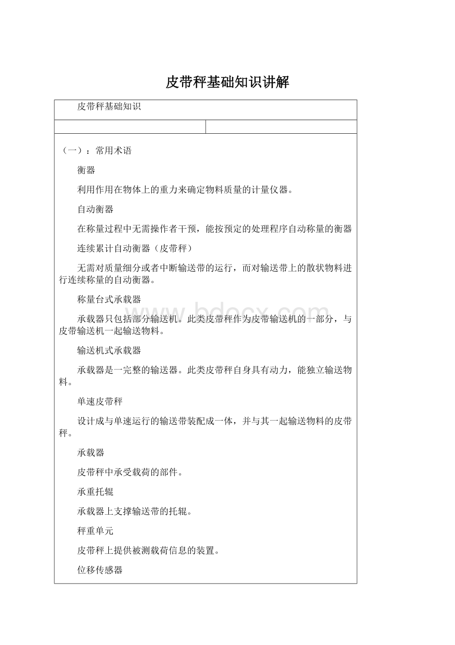 皮带秤基础知识讲解.docx_第1页