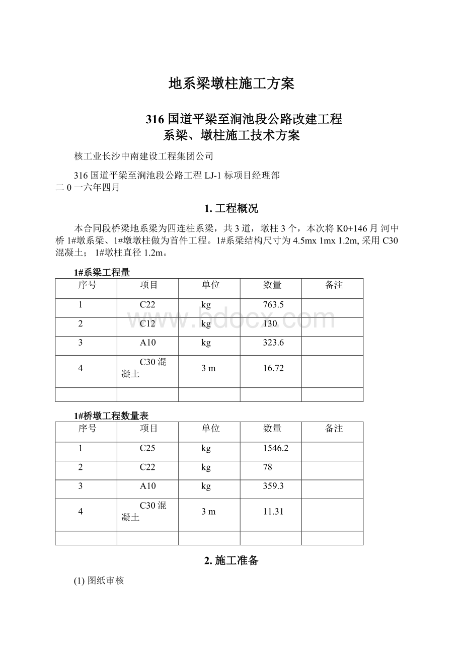 地系梁墩柱施工方案.docx