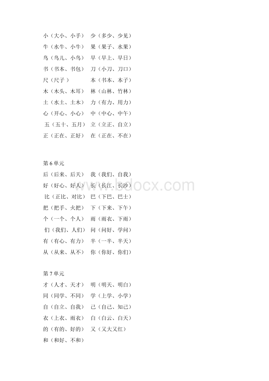 一年级语文上册知识要点人教版.docx_第2页