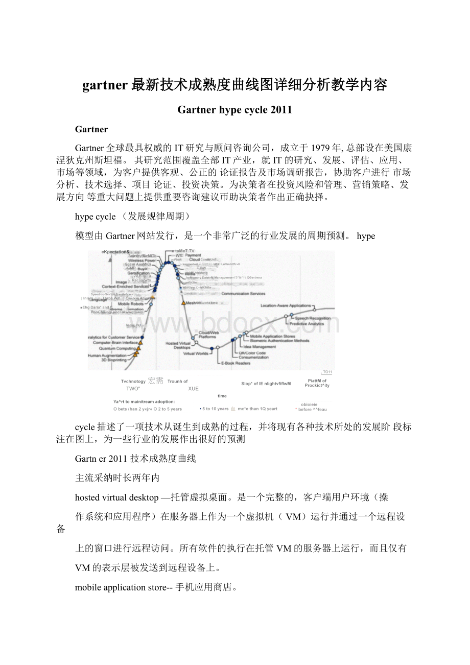 gartner最新技术成熟度曲线图详细分析教学内容.docx