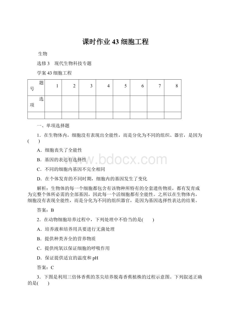 课时作业43细胞工程.docx_第1页