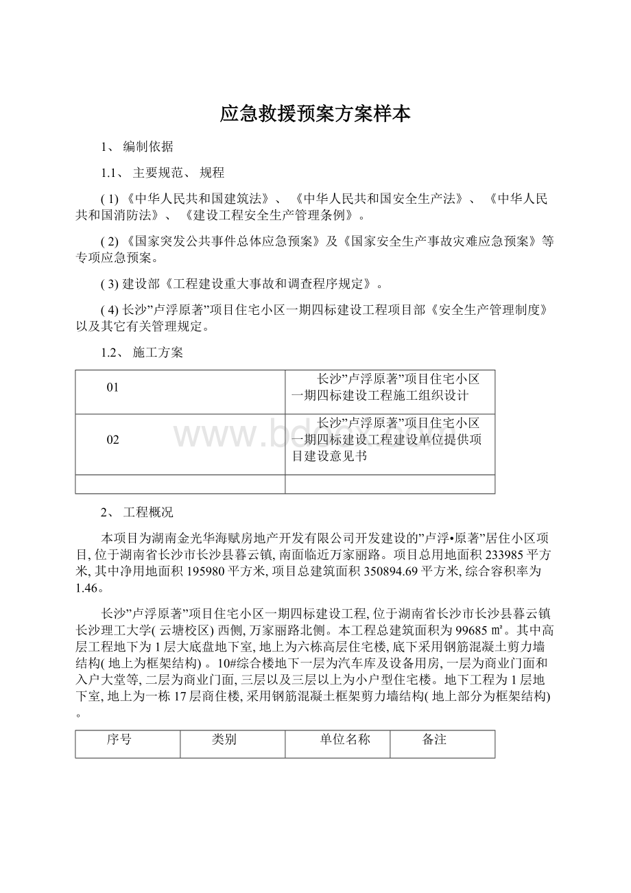 应急救援预案方案样本.docx