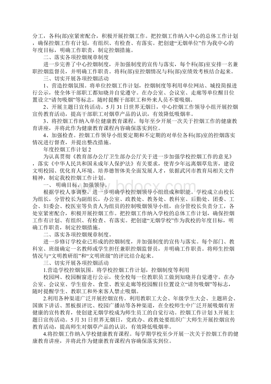 学校年度控烟工作计划.docx_第2页